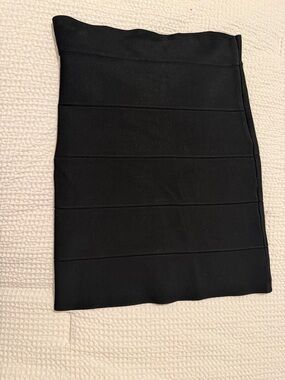BCBGMaxAzria Black Horizontal Panel Pencil Skirt